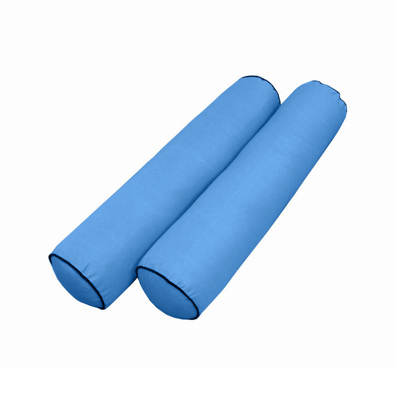 Model-5 AD102 Full Size 3PC Contrast Pipe Outdoor Daybed Mattress Cushion Bolster Pillow Complete Set