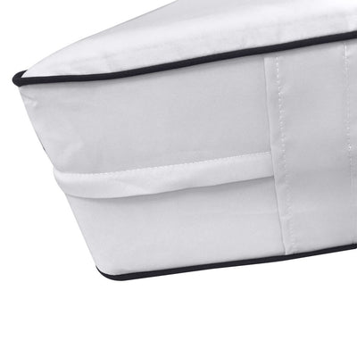 Model-5 AD105 Full Size 3PC Contrast Pipe Outdoor Daybed Mattress Cushion Bolster Pillow Complete Set