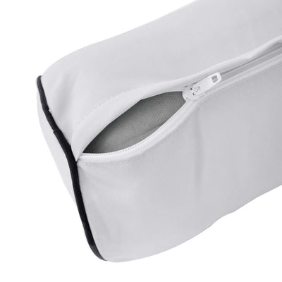 Model-5 AD105 Full Size 3PC Contrast Pipe Outdoor Daybed Mattress Cushion Bolster Pillow Complete Set