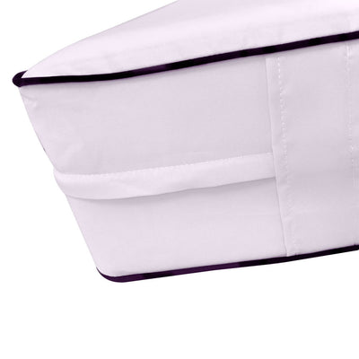 Model-5 AD107 Full Size 3PC Contrast Pipe Outdoor Daybed Mattress Cushion Bolster Pillow Complete Set