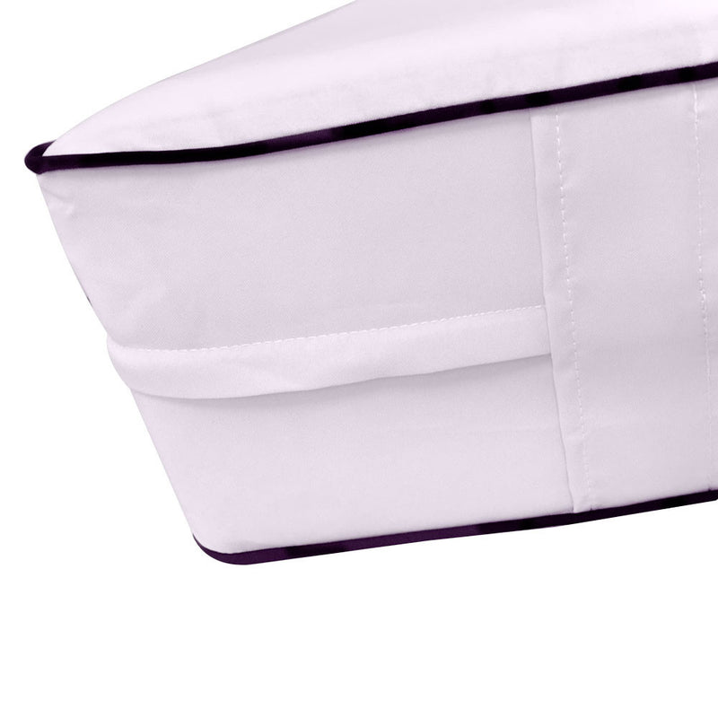 Model-5 AD107 Full Size 3PC Contrast Pipe Outdoor Daybed Mattress Cushion Bolster Pillow Complete Set