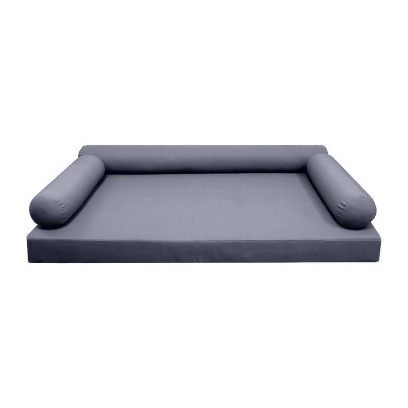 Model-6 AD001 Crib Size 4PC Knife Edge Outdoor Daybed Mattress Cushion Bolster Pillow Complete Set