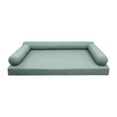 Model-6 AD002 Crib Size 4PC Knife Edge Outdoor Daybed Mattress Cushion Bolster Pillow Complete Set