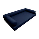 Model-6 AD101 Crib Size 4PC Knife Edge Outdoor Daybed Mattress Cushion Bolster Pillow Complete Set