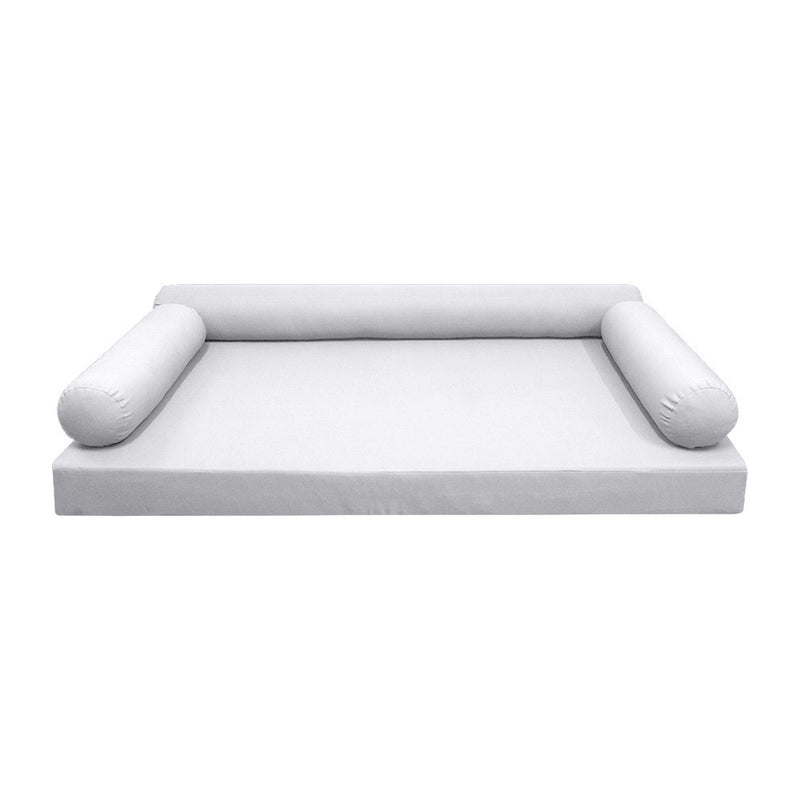 Model-6 AD105 Crib Size 4PC Knife Edge Outdoor Daybed Mattress Cushion Bolster Pillow Complete Set