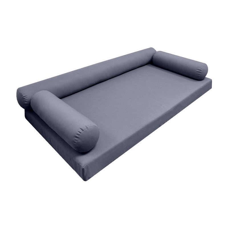 Model-6 AD001 Twin Size 4PC Knife Edge Outdoor Daybed Mattress Cushion Bolster Pillow Complete Set