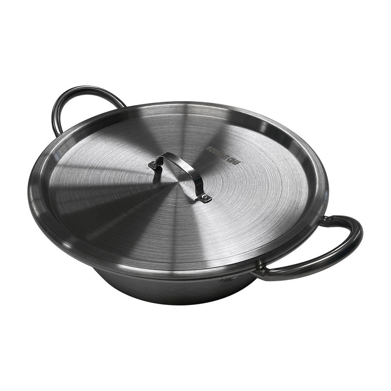 16" Stainless Steel Carnitas Cazo with Lid Comal Fry Outdoor Cooking Stove