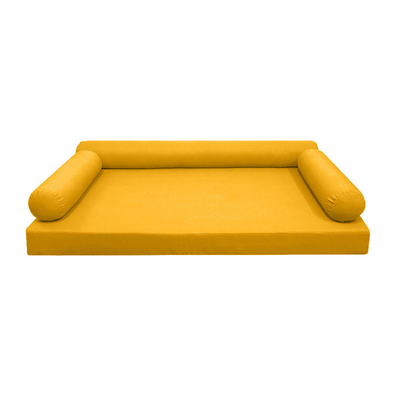 Model-6 AD108 Twin Size 4PC Knife Edge Outdoor Daybed Mattress Cushion Bolster Pillow Complete Set