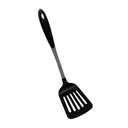 12-Inch Black Nylon Slotted Spatula, Stainless Steel Handle