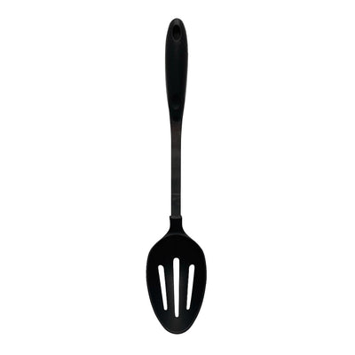 13'' Black Nylon Slotted Serving Spoon For Cooking - Nonstick