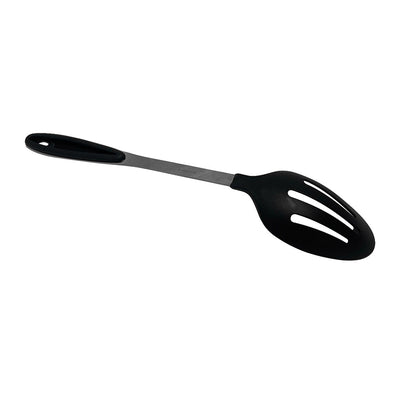 13'' Black Nylon Slotted Serving Spoon For Cooking - Nonstick