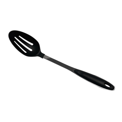 13'' Black Nylon Slotted Serving Spoon For Cooking - Nonstick