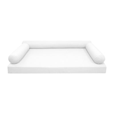 Model-6 AD106 Twin-XL Size 4PC Knife Edge Outdoor Daybed Mattress Cushion Bolster Pillow Complete Set