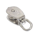Marine T316 Stainless Steel 1-1/4" Single Sheave Swivel Eye Pulley Rigging Hoist Lift 500 Lbs WLL For 5/16" Wire Rope