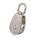 Marine T316 Stainless Steel 1-1/4" Single Sheave Swivel Eye Pulley Rigging Hoist Lift 500 Lbs WLL For 5/16" Wire Rope