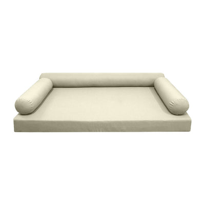 Model-6 AD005 Full Size 4PC Knife Edge Outdoor Daybed Mattress Cushion Bolster Pillow Complete Set