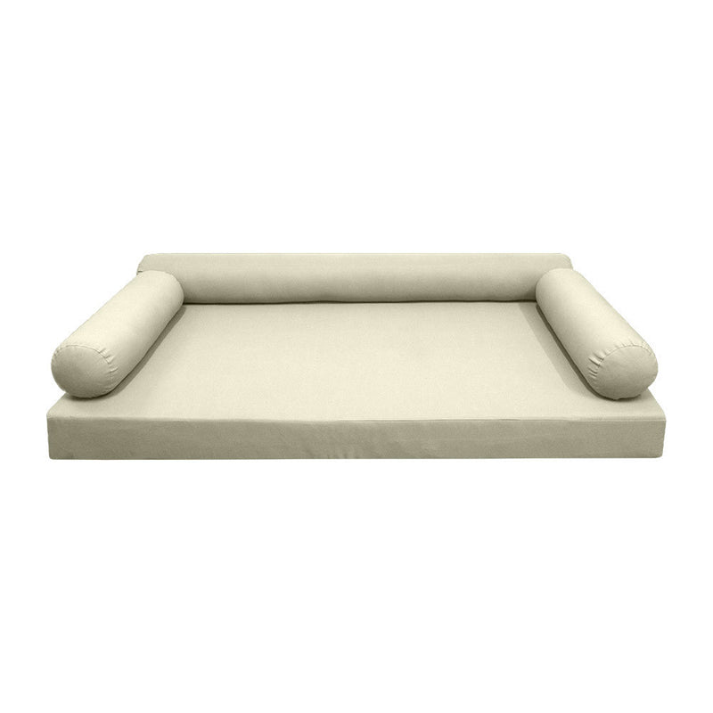 Model-6 AD005 Full Size 4PC Knife Edge Outdoor Daybed Mattress Cushion Bolster Pillow Complete Set