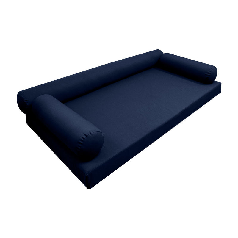 Model-6 AD101 Full Size 4PC Knife Edge Outdoor Daybed Mattress Cushion Bolster Pillow Complete Set