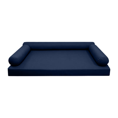 Model-6 AD101 Full Size 4PC Knife Edge Outdoor Daybed Mattress Cushion Bolster Pillow Complete Set