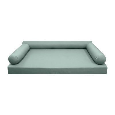 Model-6 AD002 Queen Size 4PC Knife Edge Outdoor Daybed Mattress Cushion Bolster Pillow Complete Set