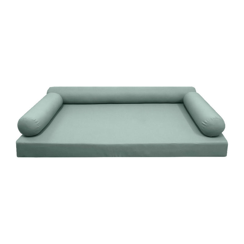 Model-6 AD002 Queen Size 4PC Knife Edge Outdoor Daybed Mattress Cushion Bolster Pillow Complete Set