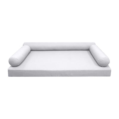 Model-6 AD105 Queen Size 4PC Knife Edge Outdoor Daybed Mattress Cushion Bolster Pillow Complete Set