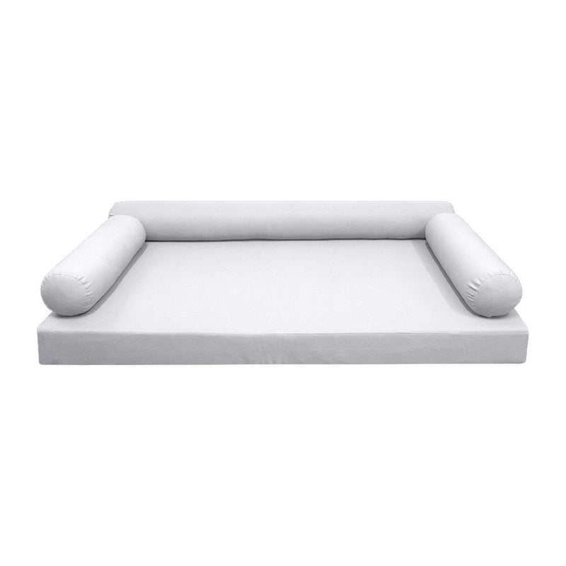 Model-6 AD105 Queen Size 4PC Knife Edge Outdoor Daybed Mattress Cushion Bolster Pillow Complete Set