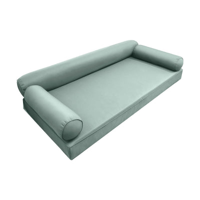 Model-6 AD002 Twin Size 4PC Piped Trim Outdoor Daybed Mattress Cushion Bolster Pillow Complete Set