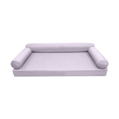 Model-6 AD107 Twin Size 4PC Piped Trim Outdoor Daybed Mattress Cushion Bolster Pillow Complete Set