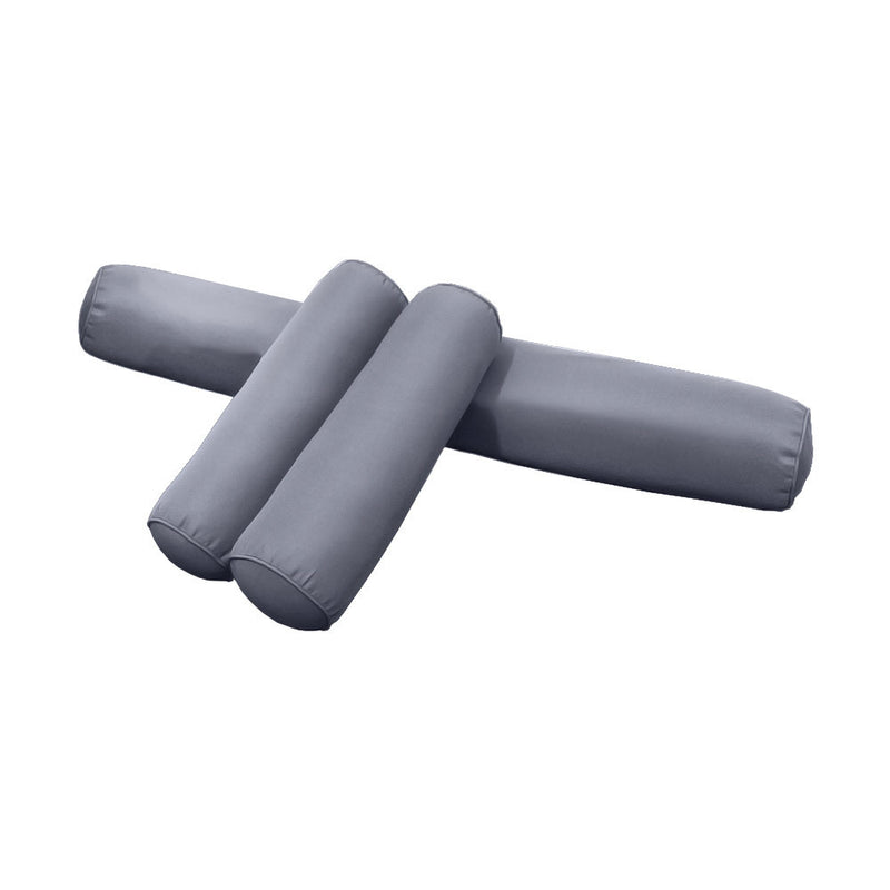 Model-6 AD001 Twin-XL Size 4PC Piped Trim Outdoor Daybed Mattress Cushion Bolster Pillow Complete Set