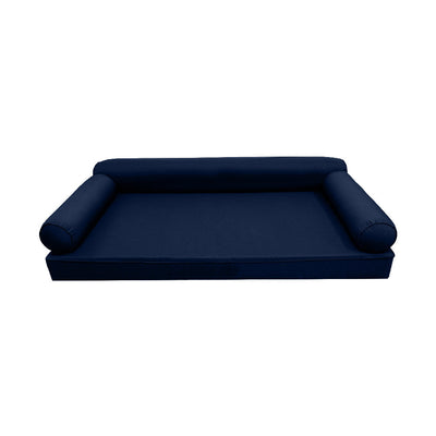 Model-6 AD101 Twin-XL Size 4PC Piped Trim Outdoor Daybed Mattress Cushion Bolster Pillow Complete Set