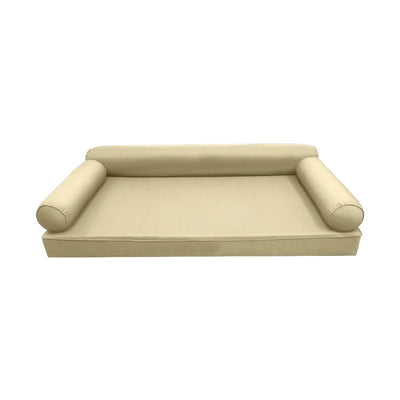Model-6 AD103 Twin-XL Size 4PC Piped Trim Outdoor Daybed Mattress Cushion Bolster Pillow Complete Set