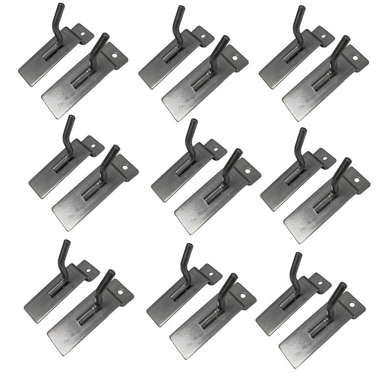1" Slatwall Hooks, Raw Steel, Hanger Display, Panel Hooks Wire Metal 50 Pc Set