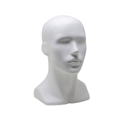 13"H Male Mannequin Head Stand for Display Wigs,Hats,Headphone,Mask,Sunglasses