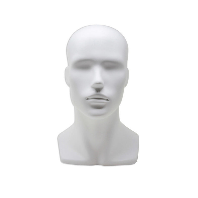 13"H Male Mannequin Head Stand for Display Wigs,Hats,Headphone,Mask,Sunglasses