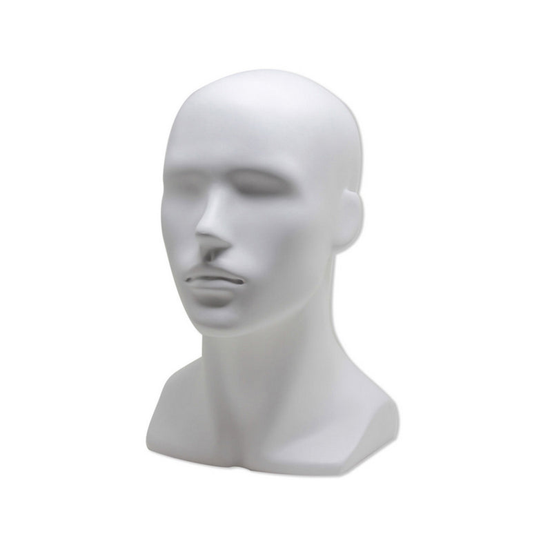 13"H Male Mannequin Head Stand for Display Wigs,Hats,Headphone,Mask,Sunglasses