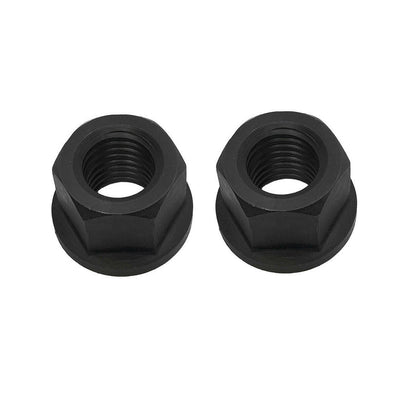 Set of 2 Pcs 5/16''-18 Thread Flange Nuts Heat Treated Steel, Black Oxide Finish Hex Nut