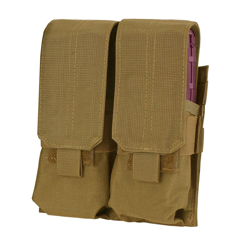 Molle Tactical Closed Top Double Mag Pouch 4 Full Mag Size Coyote