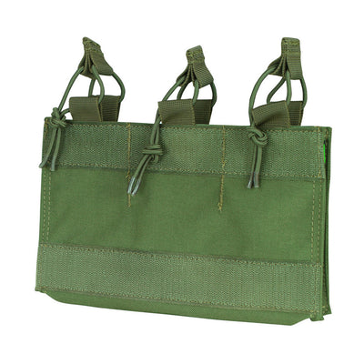 9.5''W x 6.5''H Hook Loop Bungee Open Top Triple 5.56/.223 Mag Pouch - OD GREEN