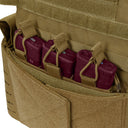 9.5''W x 6.5''H Hook Loop Bungee Open Top Triple 5.56/.223 Mag Pouch - COYOTE