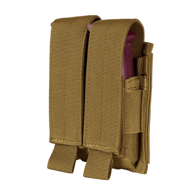 Tactical Double Stack Multi-Purpose Hook and Loop Modular Mag Pouch, Coyote
