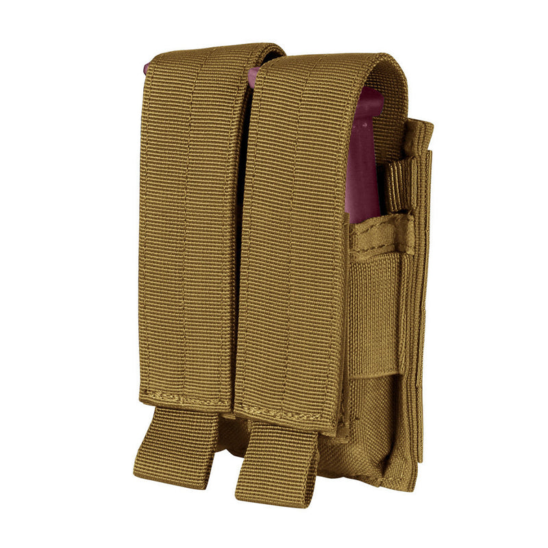 Tactical Double Stack Multi-Purpose Hook and Loop Modular Mag Pouch, Coyote