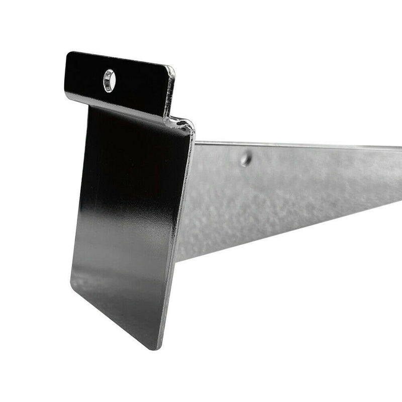 10" Slatwall Shelf Bracket, Chrome, Hanger Display Panel Shelf 10 Pc Set
