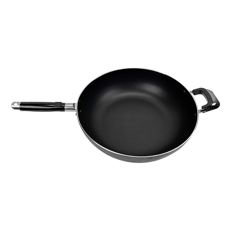 12.5" Aluminum Nonstick Wok Frying Pan Skillet Cooking Pan Egg Pan, Side Handle