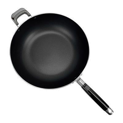 12.5" Aluminum Nonstick Wok Frying Pan Skillet Cooking Pan Egg Pan, Side Handle