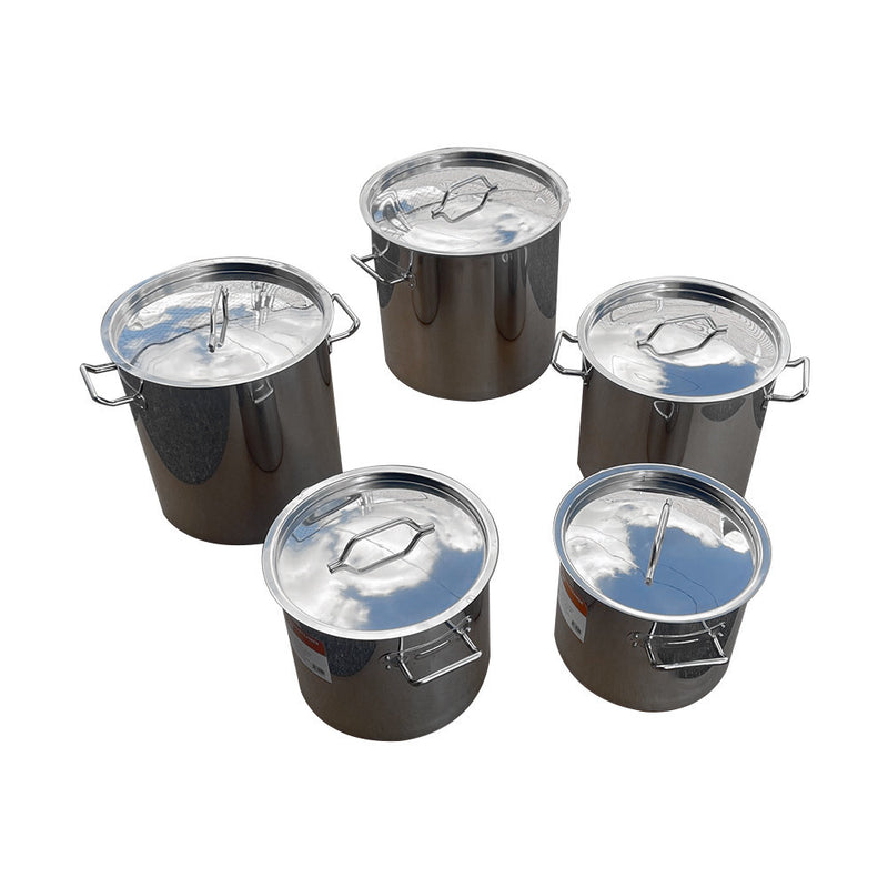 5-Pc Stainless Steel Stock Pot Steamer Pot Set 20 24 32 40 52QT Vaporera Kettle