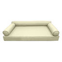 Model-6 AD005 Crib Size 4PC Contrast Piped Outdoor Daybed Mattress Cushion Bolster Pillow Complete Set