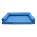 Model-6 AD102 Crib Size 4PC Contrast Piped Outdoor Daybed Mattress Cushion Bolster Pillow Complete Set