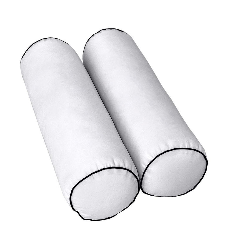 Model-6 AD105 Crib Size 4PC Contrast Piped Outdoor Daybed Mattress Cushion Bolster Pillow Complete Set