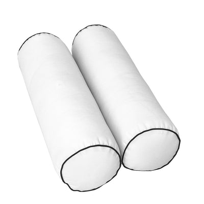 Model-6 AD106 Full Size 4PC Contrast Piped Outdoor Daybed Mattress Cushion Bolster Pillow Complete Set